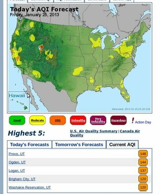 Where's the worst air in the U.S. today?